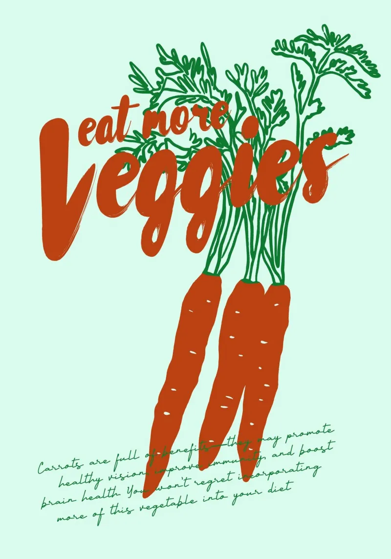 Boho Food 19 Veggies pellicola backlit da Boho Print Collection