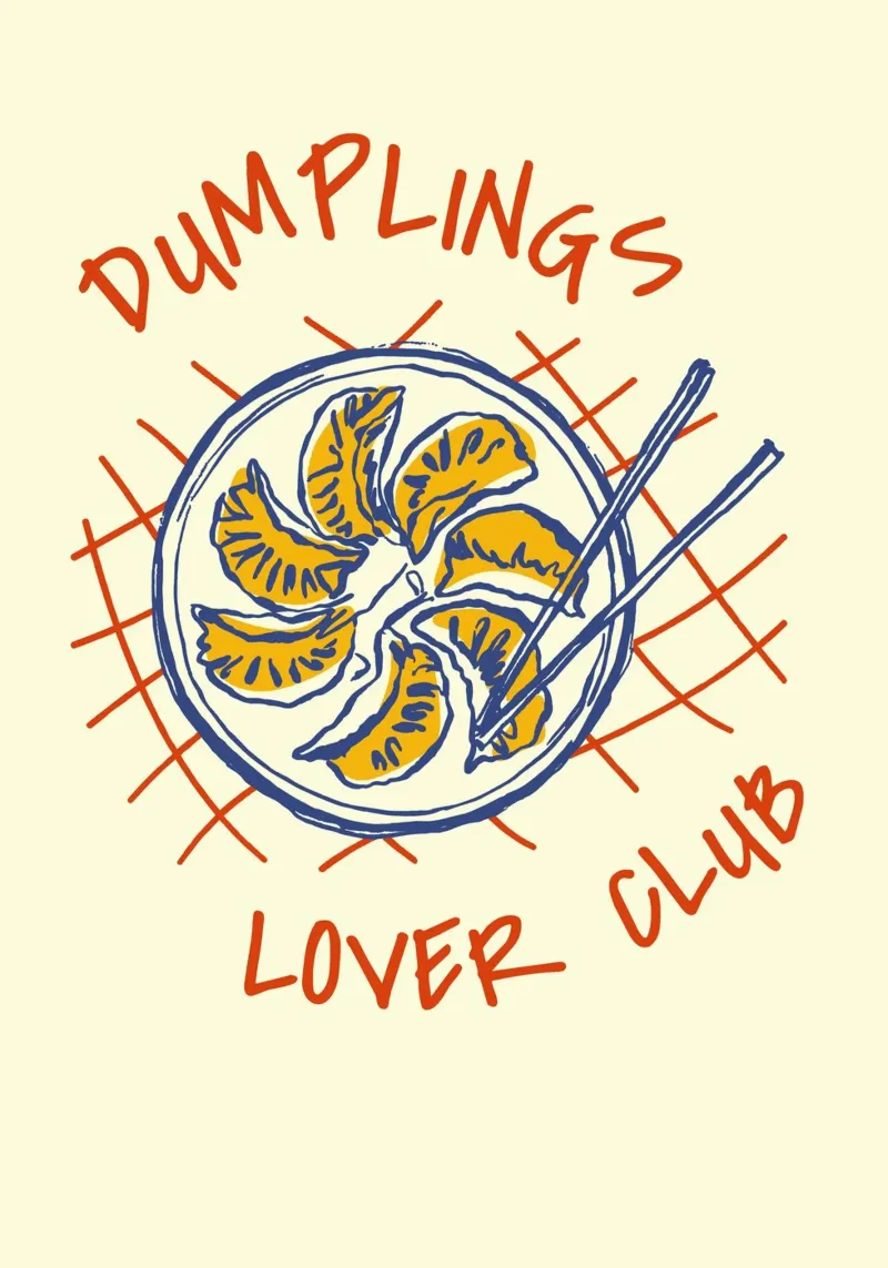 Boho Food 20 Dumplings pellicola backlit da Boho Print Collection