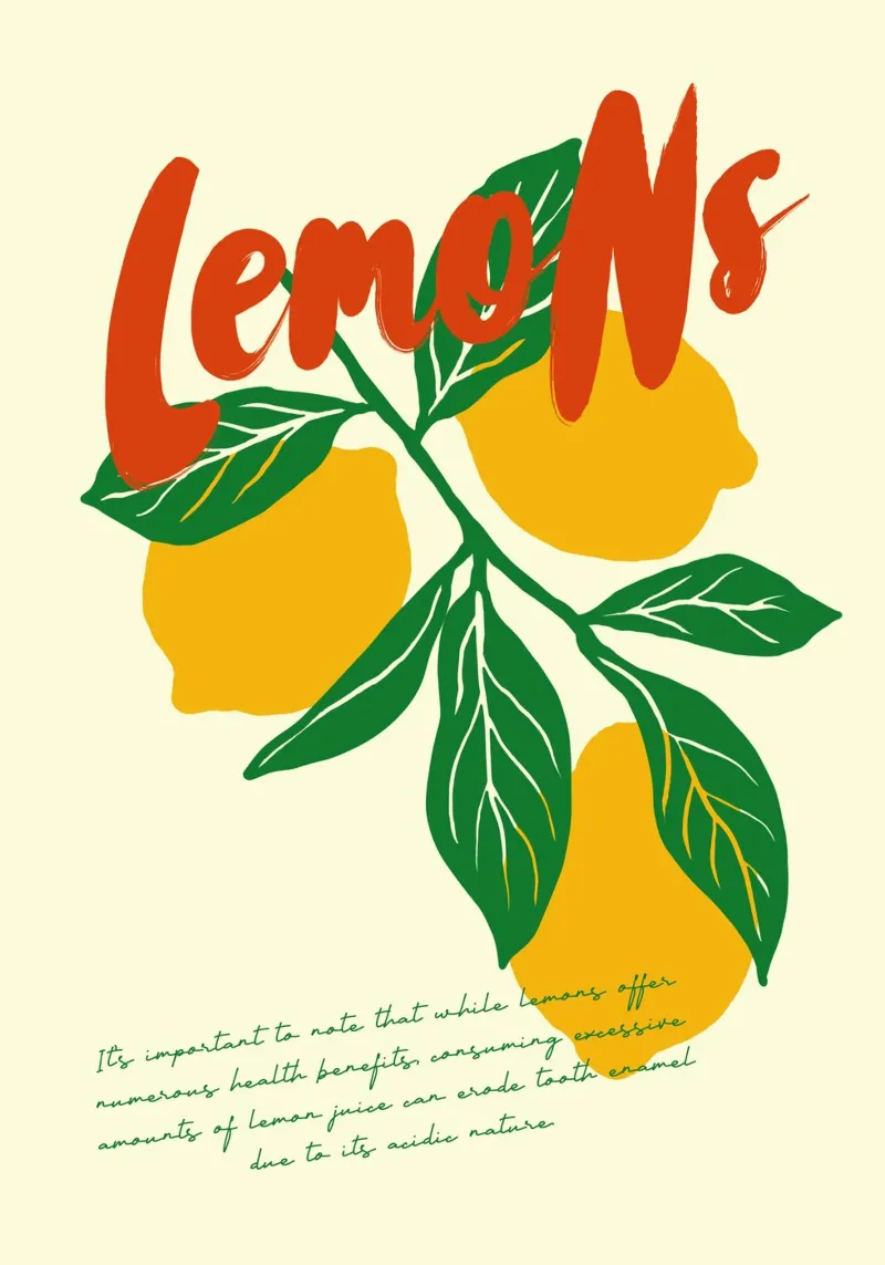 Boho Food 20 Lemons pellicola backlit da Boho Print Collection