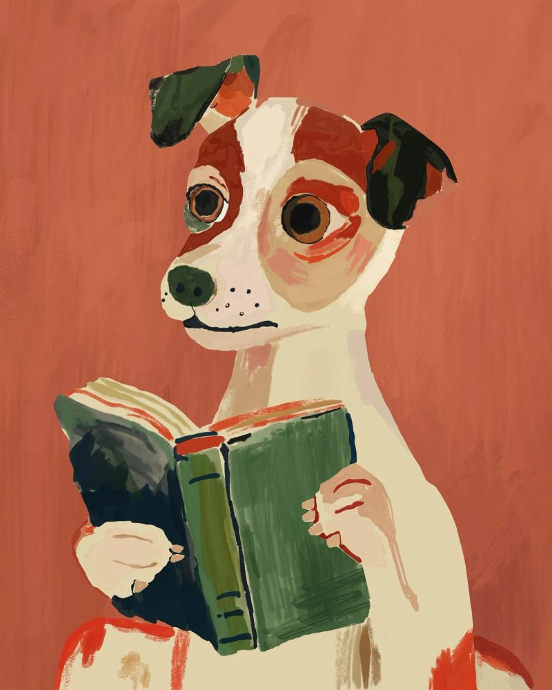 The Bookish Dog poster by ArtsySesta