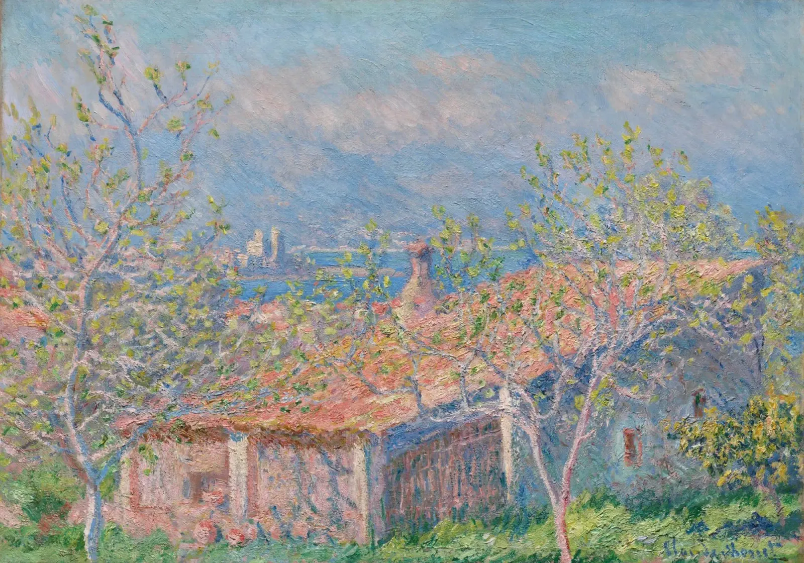 Claude Monet - Casa del giardiniere ad Antibes pellicola backlit da Timeless Artworks