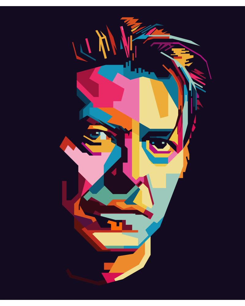 David Bowie Style WPAP Popart pellicola backlit da KP Artwork