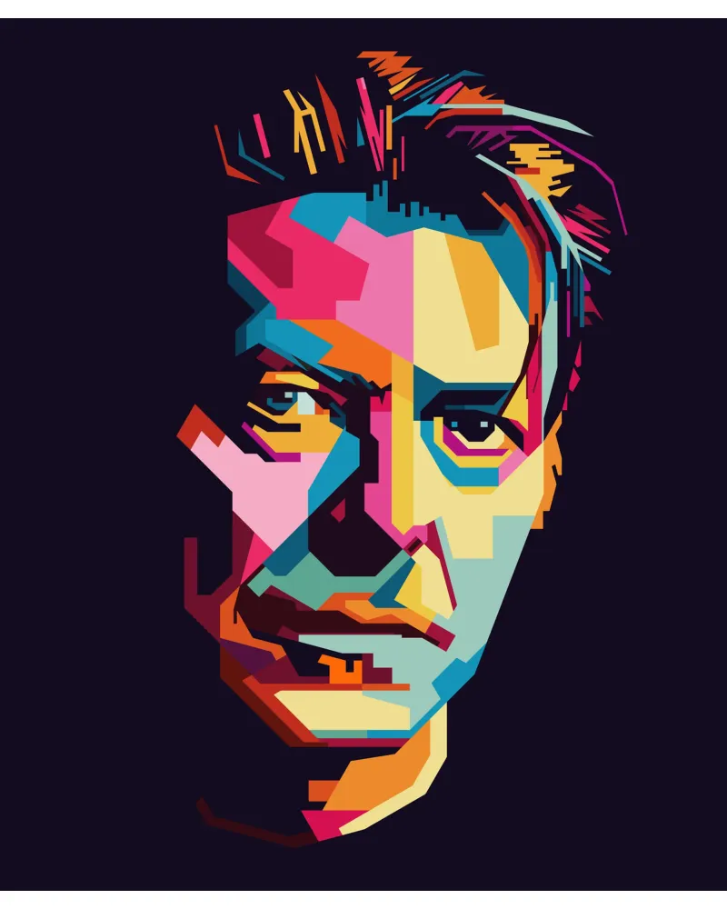 David Bowie Style WPAP Popart pellicola backlit da KP Artwork