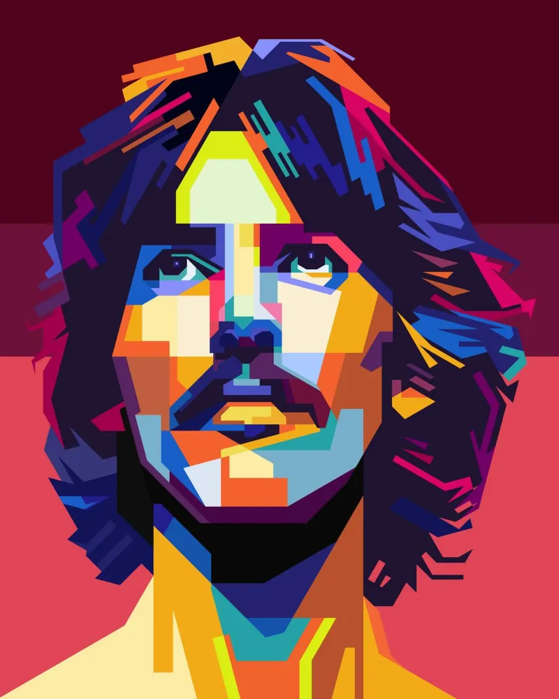George Harrison Popart WPAP pellicola backlit da KP Artwork