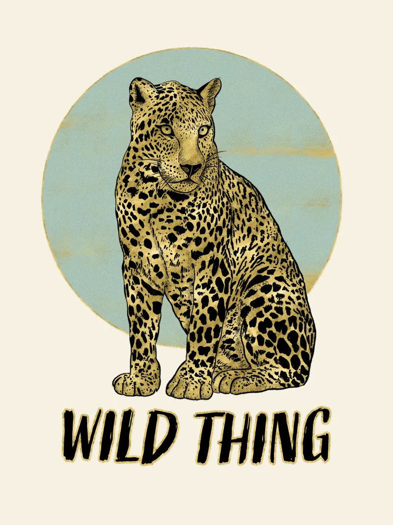 Leopardo. Wild Thing. poster con telaio in legno da CalliLetters