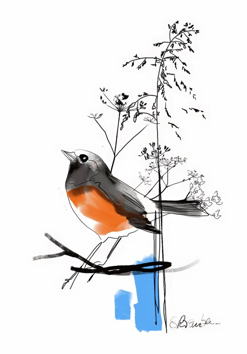 Birdie canvas by SaraRosenbaum