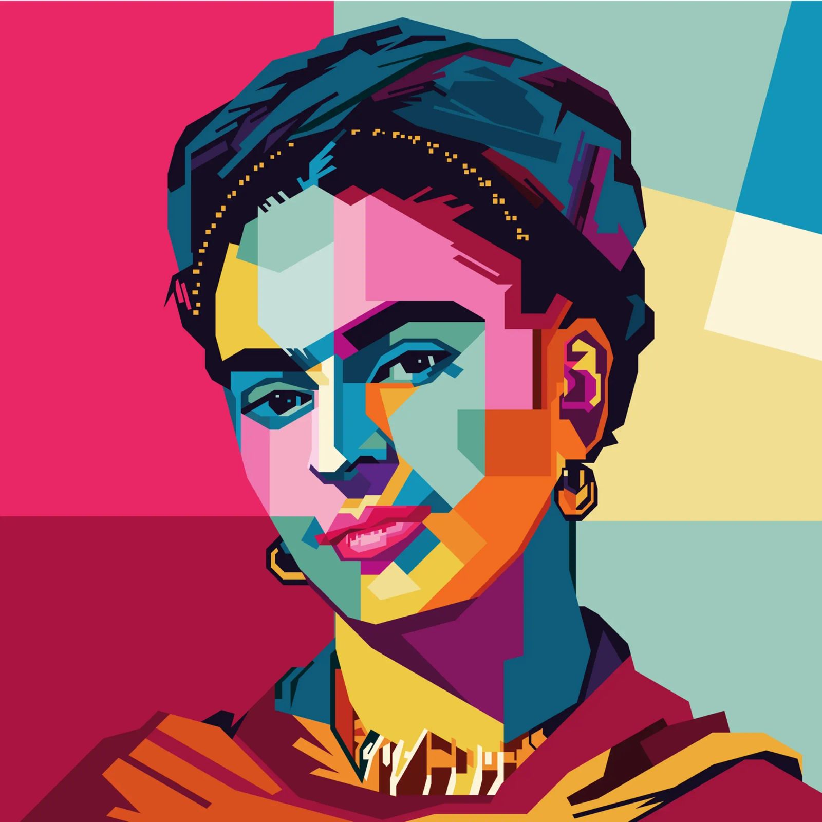 Frida Kahlo Style WPAP poster de KP Artwork