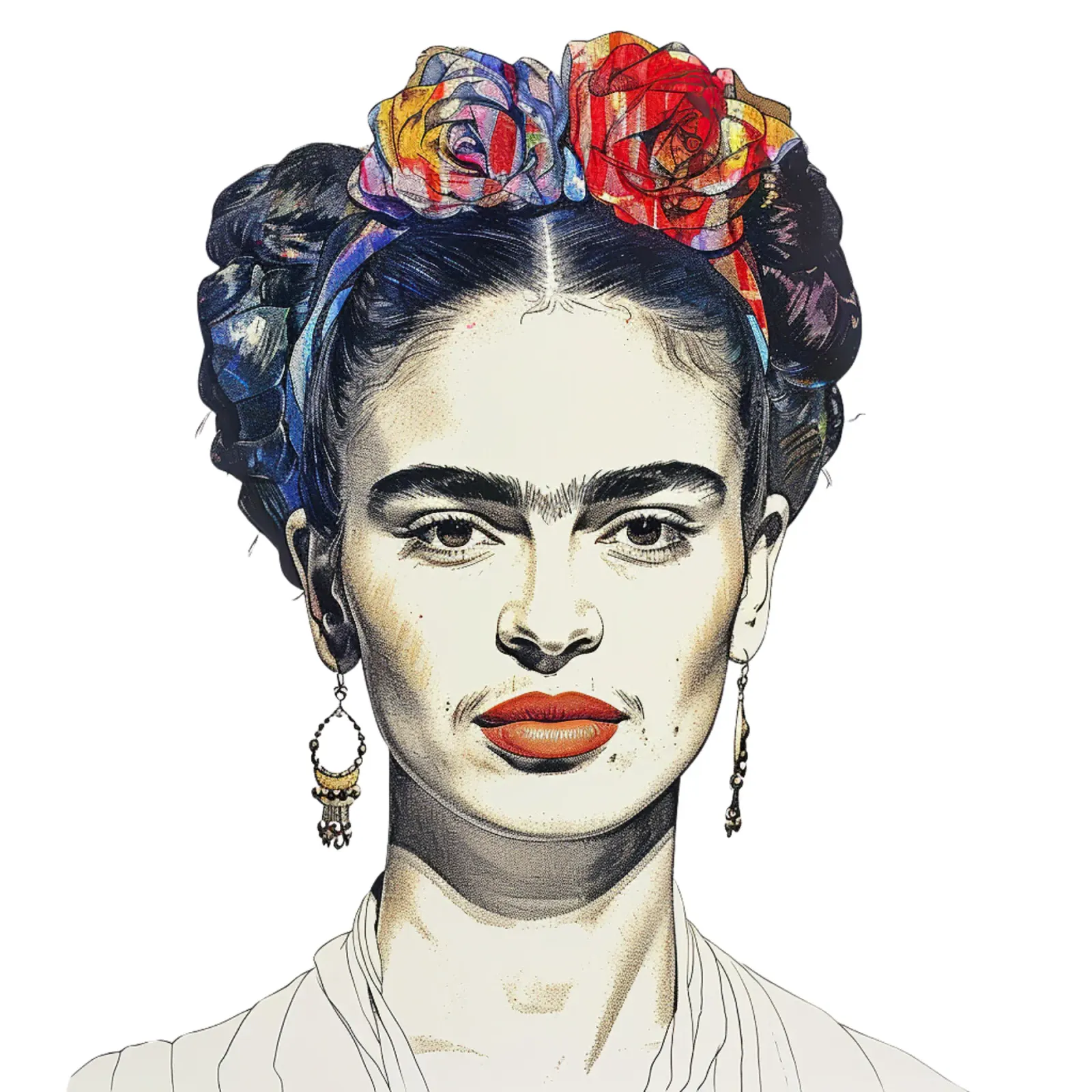 Frida Kahlo "Unbreakable Vision" poster con telaio in legno da Fantasias Florales