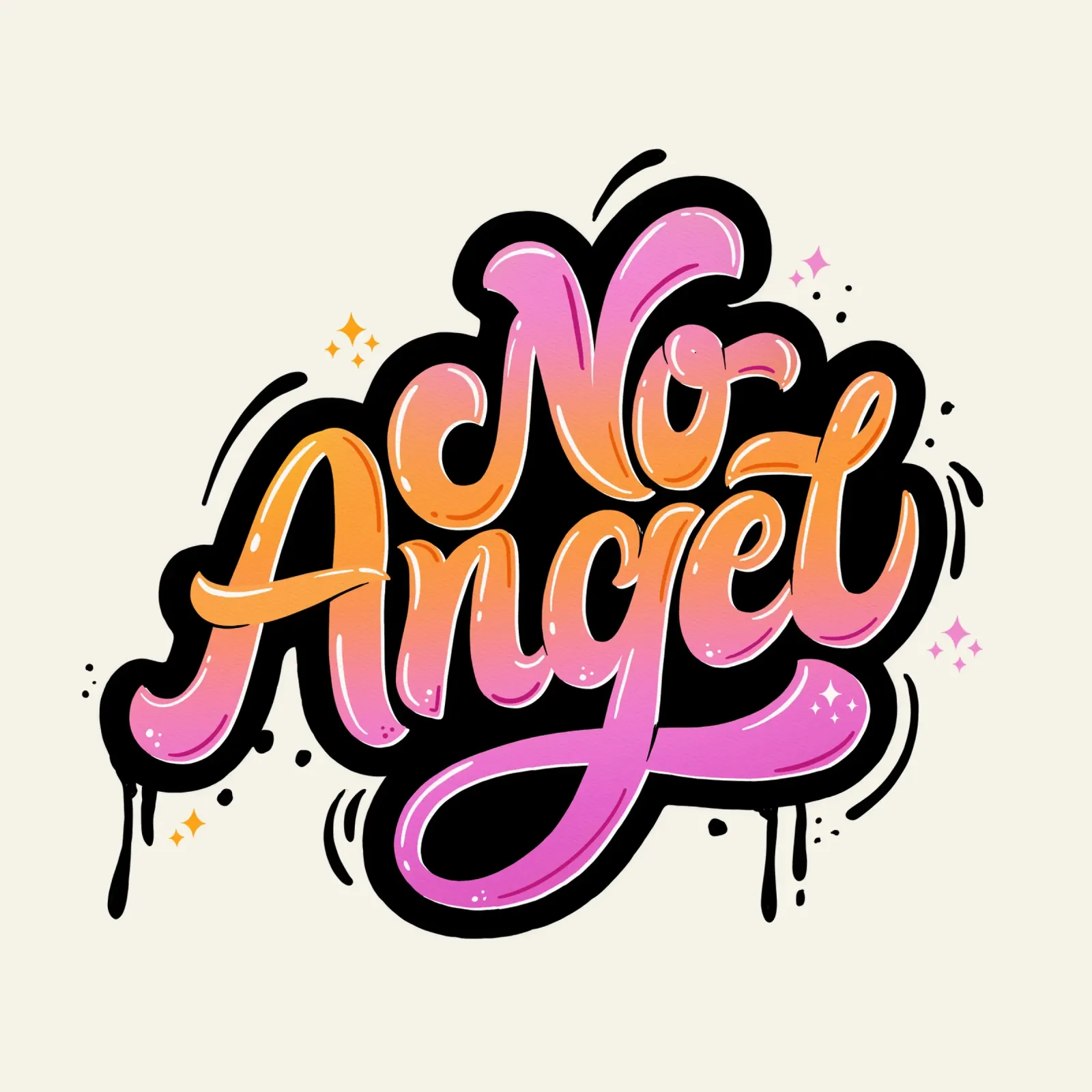 Nessun angelo. Scritte a graffito. alluminio dibond da CalliLetters