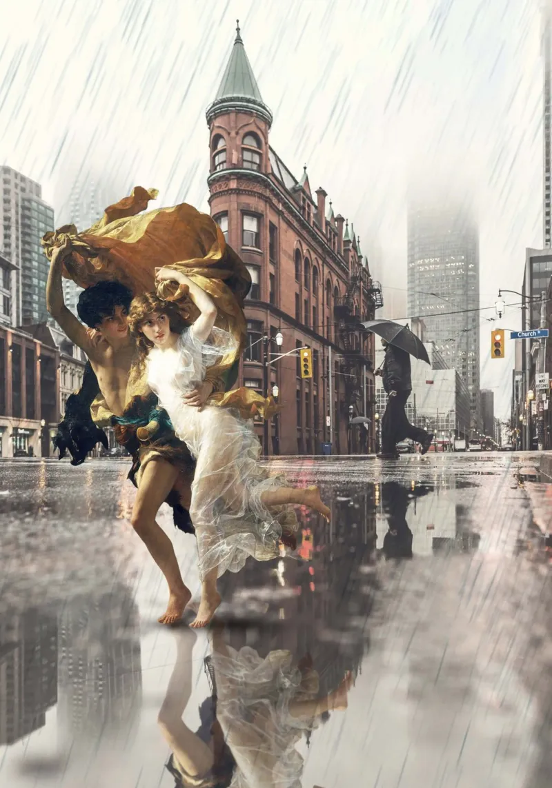 Center of the storm poster con telaio in legno da Dikhotomy