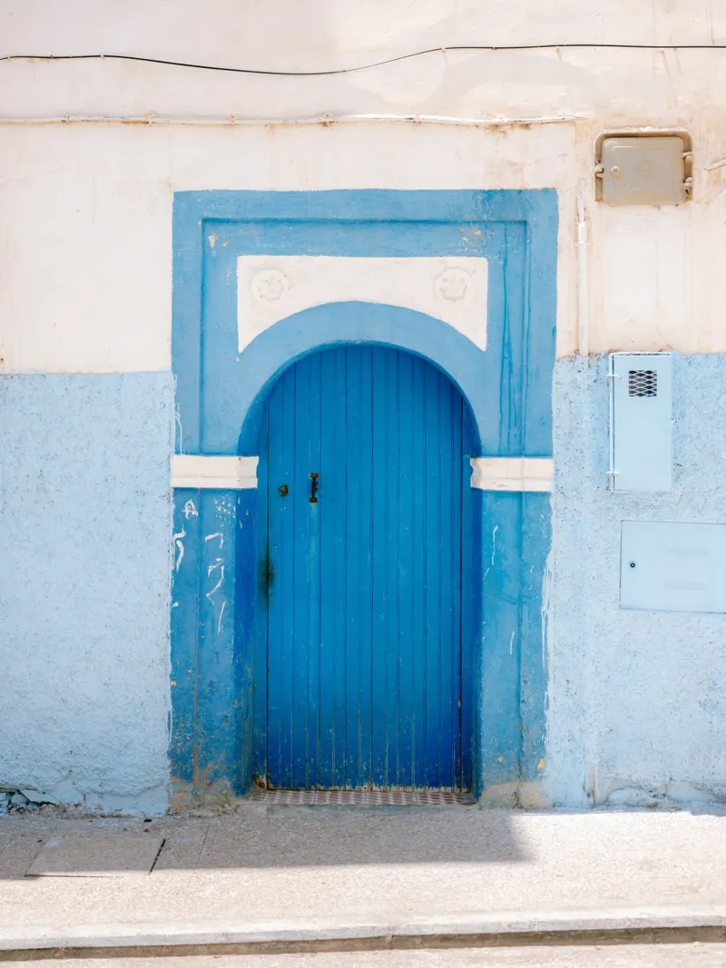 Taghazout Door - Morocco Travel Photography acrylic glass by Raisa Zwart Photography