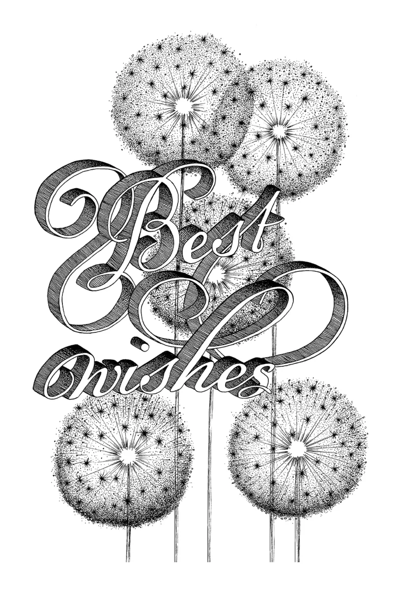 Best wishes hand-lettering tela con Cornice a cassetta da The True Type
