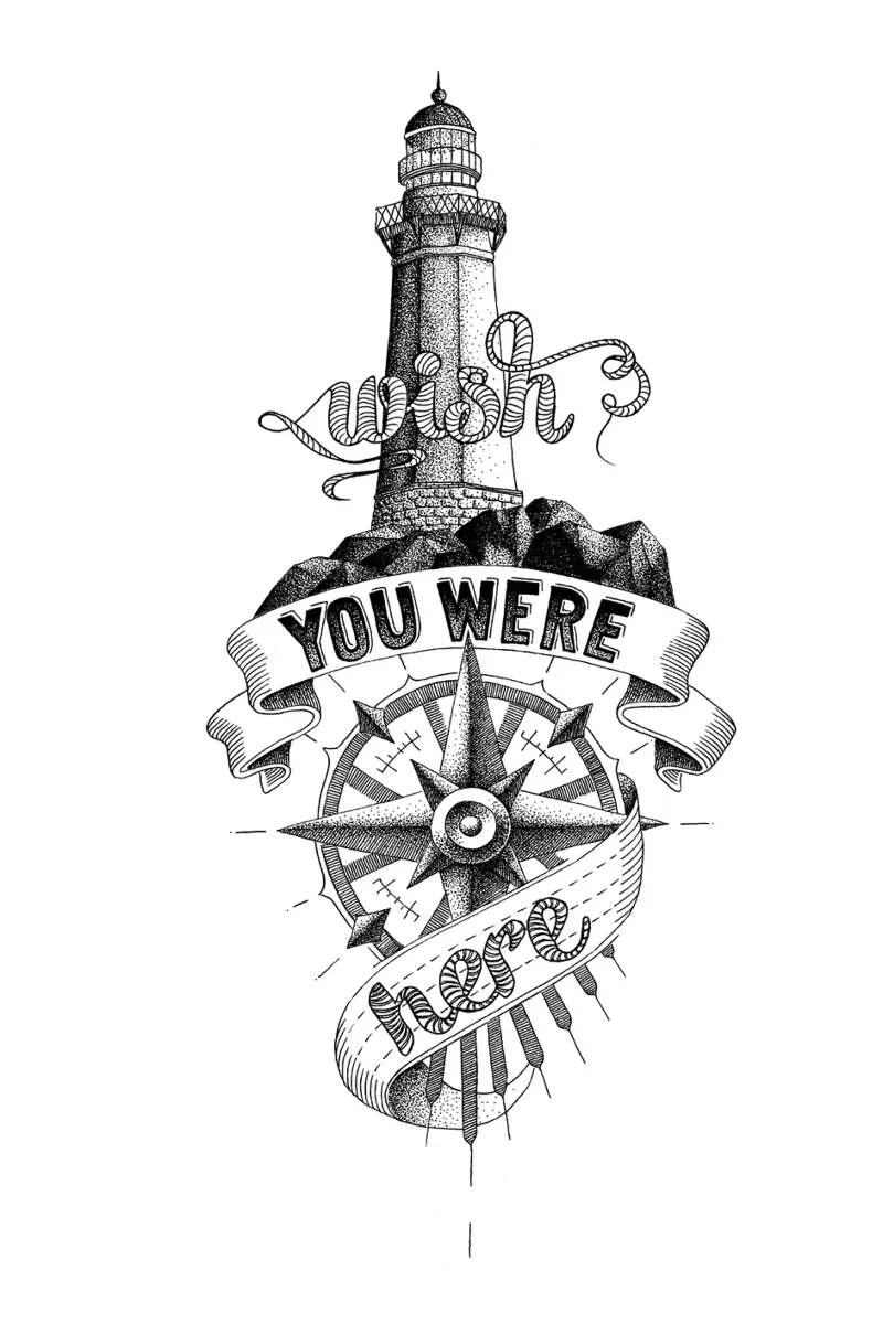 Wish you were here hand-lettering poster con telaio in legno da The True Type