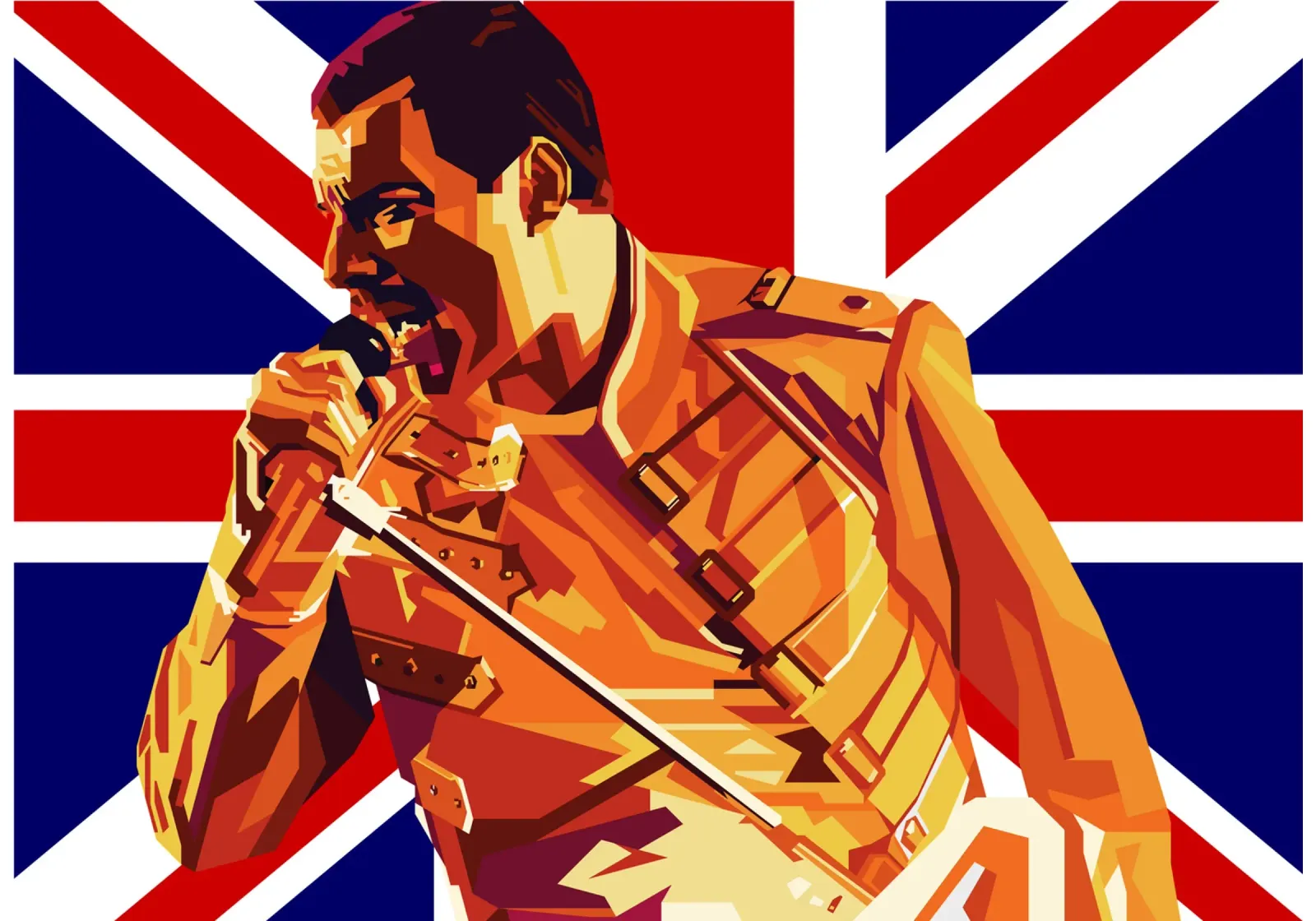 Freddie Mercury Style Popart WPAP poster da KP Artwork