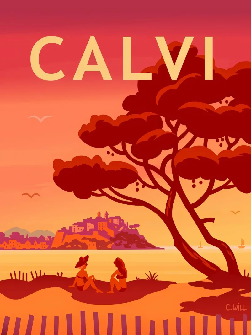 Calvi di sera poster da C.WILL
