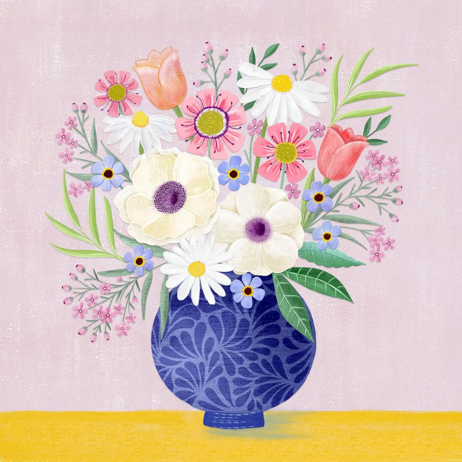 Vaso da fiori. Vintage. Delicati forieri di primavera. poster con telaio in plastica da CalliLetters