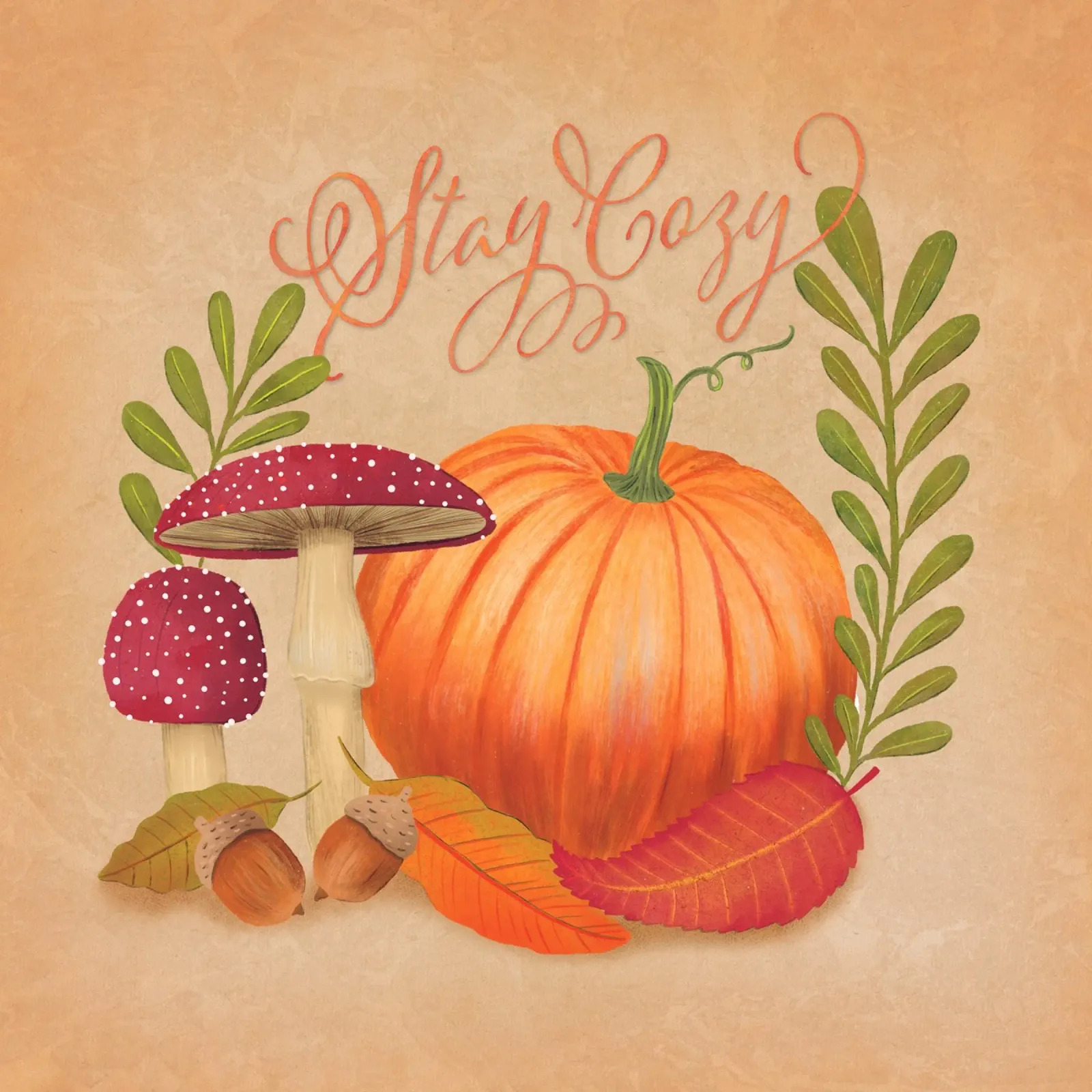 Autunno con zucca e foglie. Accomodatevi. pellicola backlit da CalliLetters