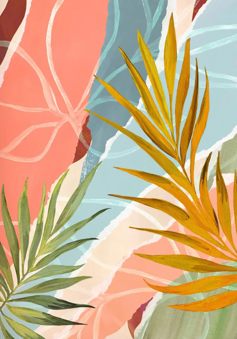 Palm Leaf Abstract Art Print metacrilato de Violets Print House