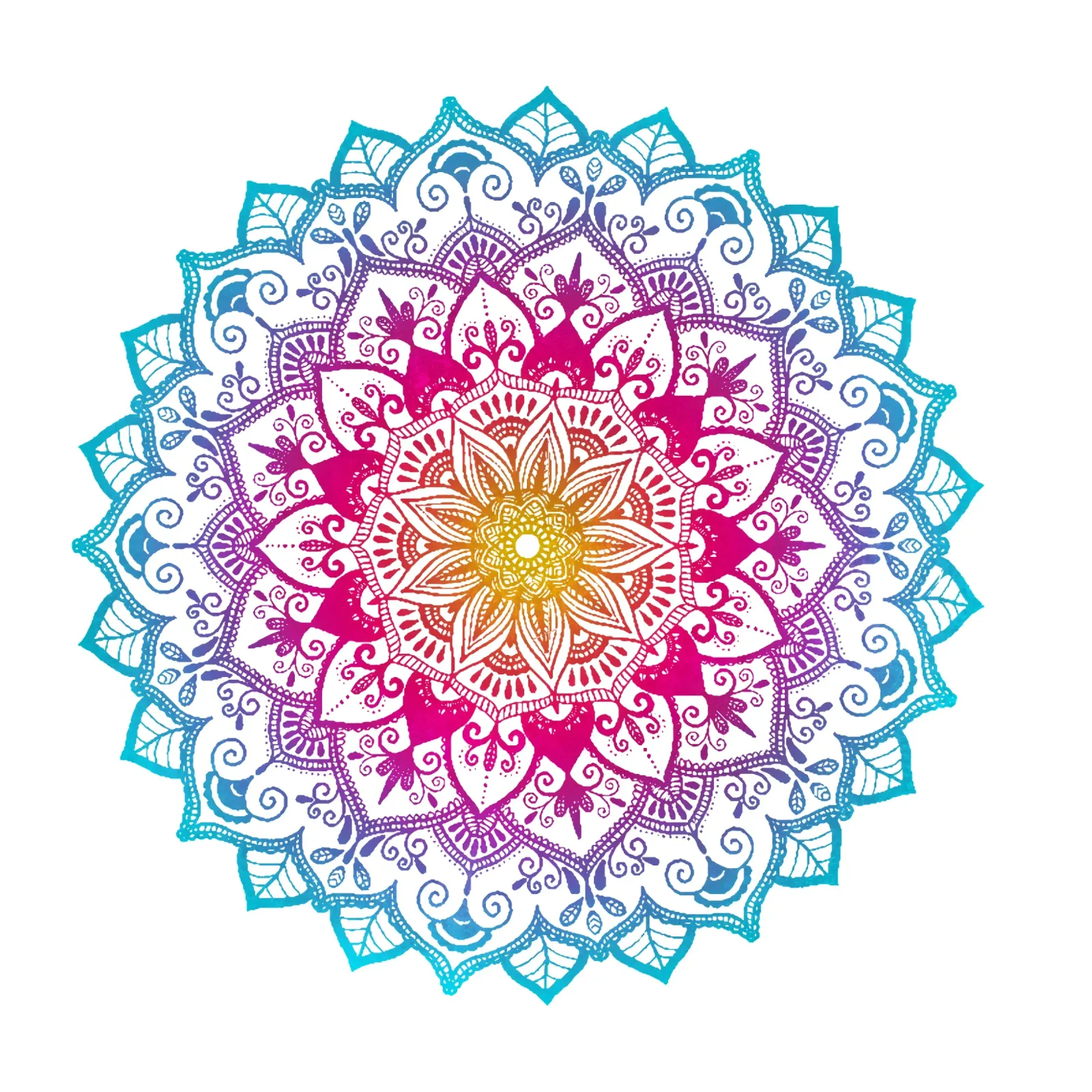 Mandala con i colori dell'arcobaleno alluminio dibond da CalliLetters