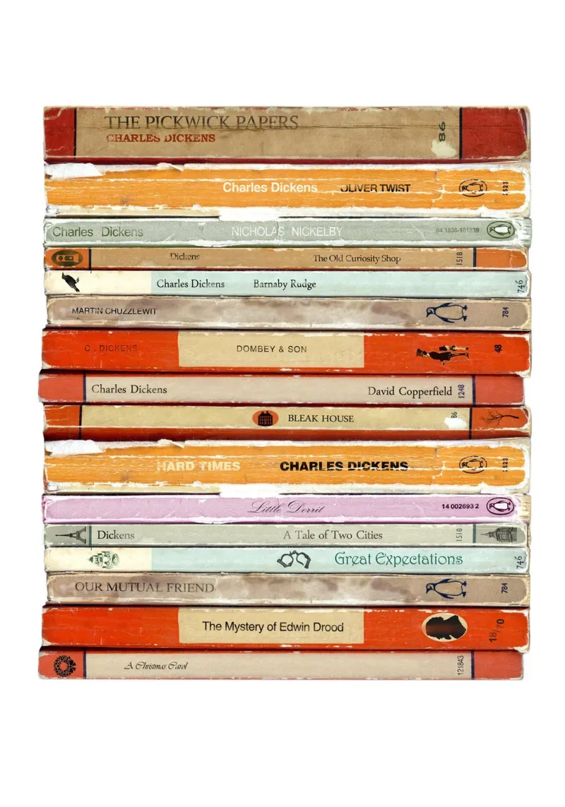 Charles Dickens Collected Works Print poster by MissLiterarty