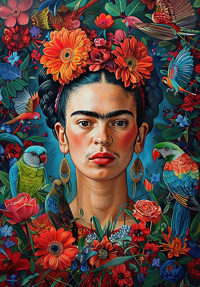 Frida Kahlo "Colors of Determination" pellicola backlit da Fantasias Florales