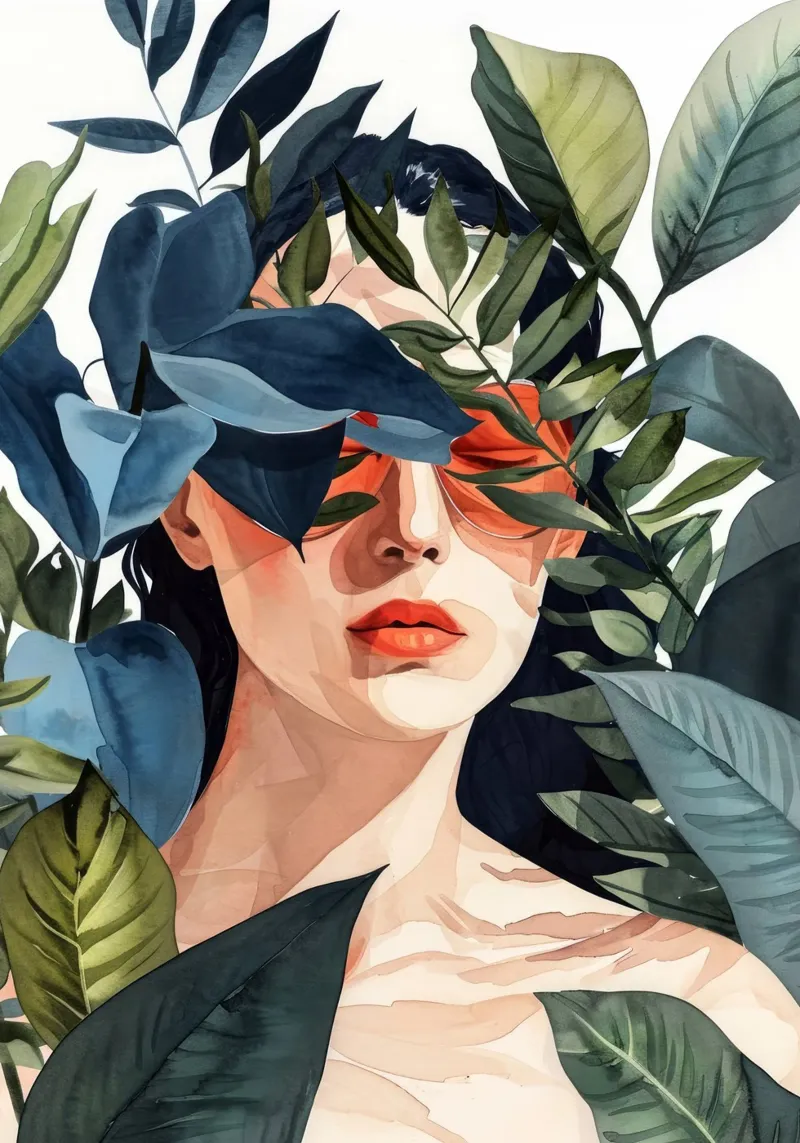 Troppo caldo per me acquerello pittura digitale pellicola backlit da Justyna Jaszke JBJart