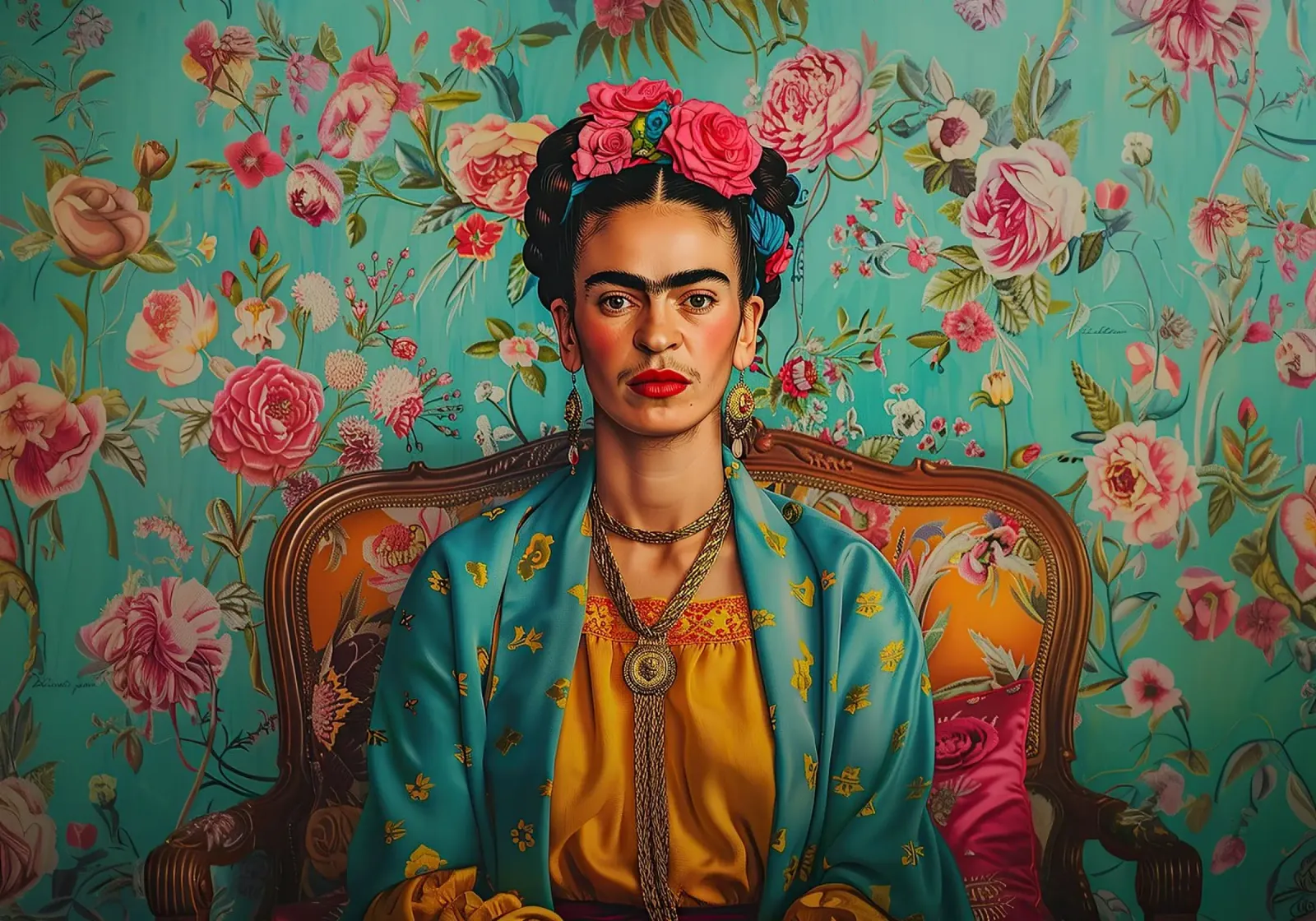 Frida Kahlo "Unyielding Spirit" pellicola backlit da Fantasias Florales