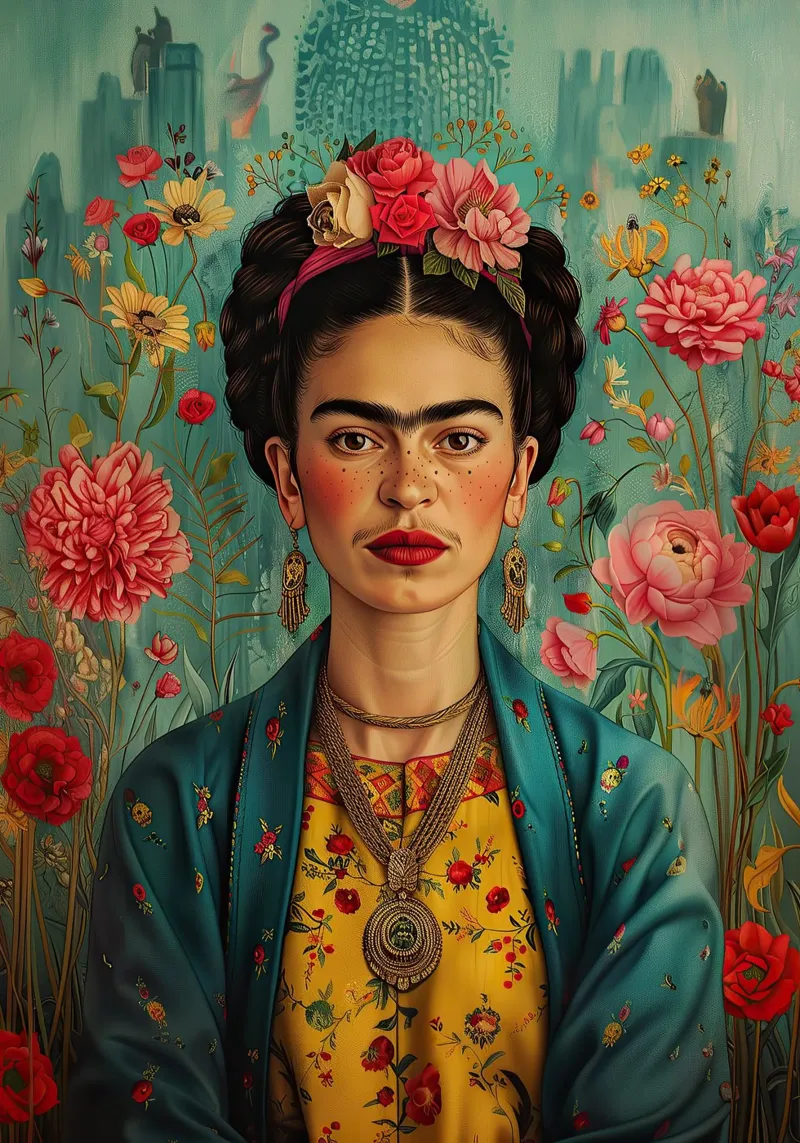 Frida Kahlo "Creative Rebellion" plexiglass da Fantasias Florales