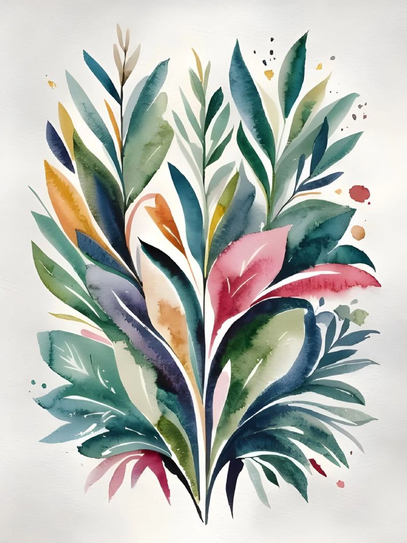 Aquarelle botanique colorée poster de Artistic-shop