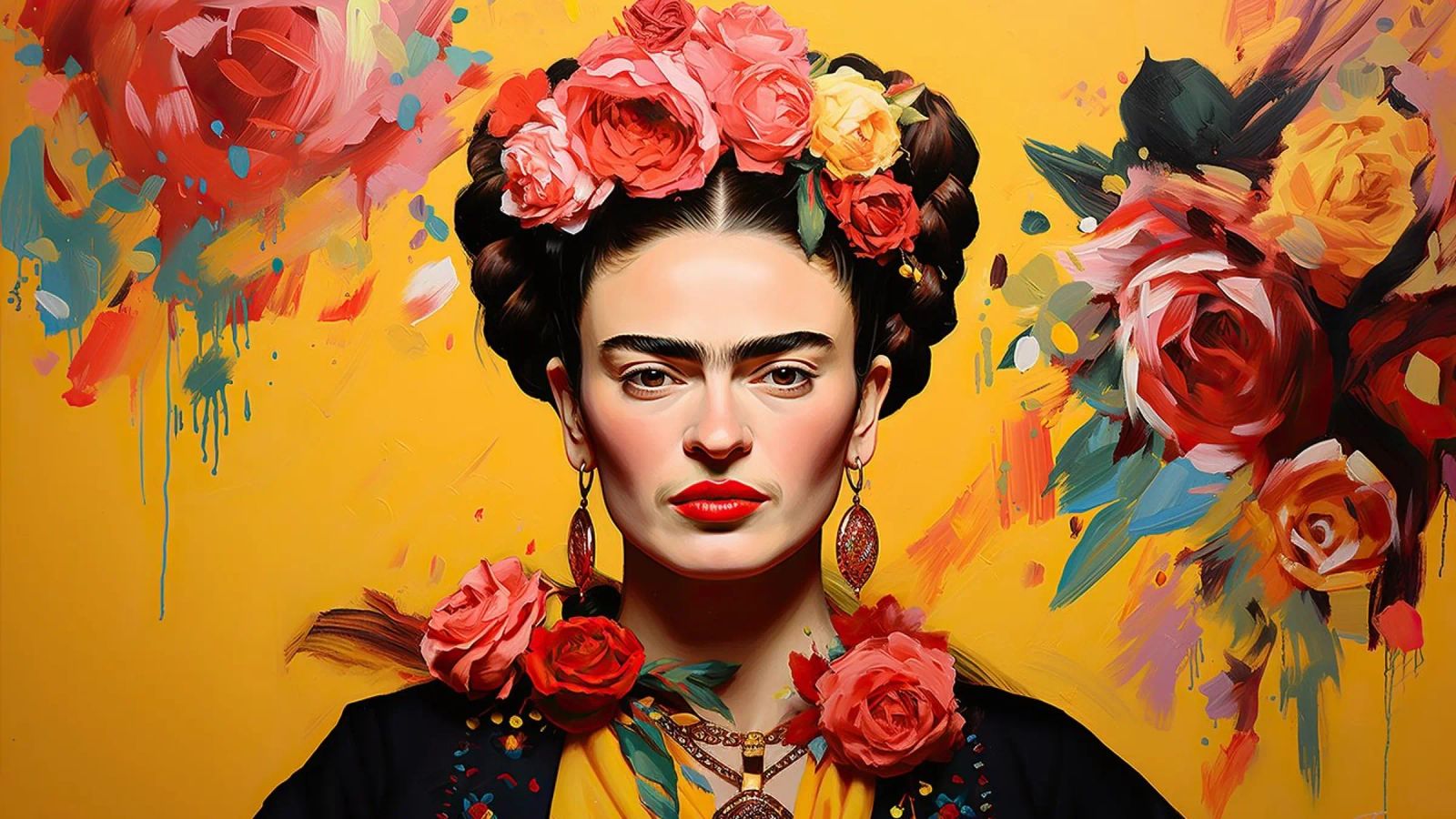 Frida Kahlo "Passion Unleashed" poster de Fantasias Florales