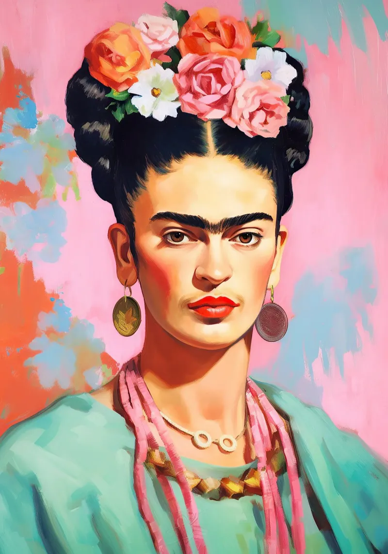 Frida Kahlo "Art of the Fearless" pellicola backlit da Fantasias Florales