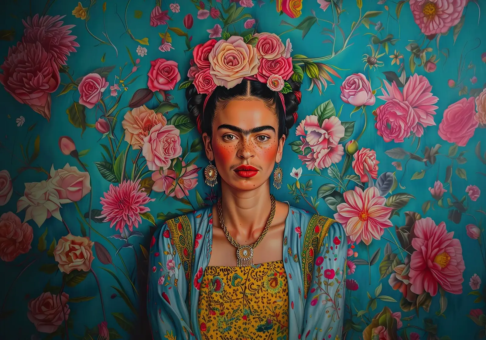 Frida Kahlo "Strength and Sensibility" pellicola backlit da Fantasias Florales