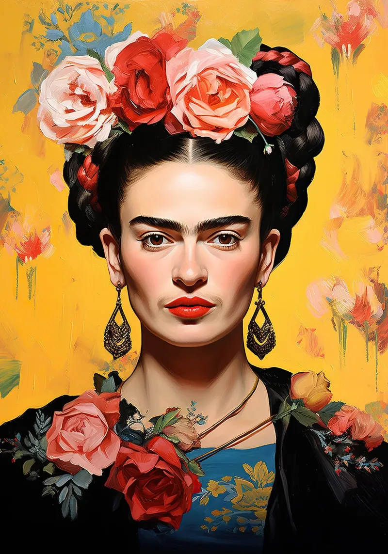 Frida Kahlo "Heartfelt Expression" pellicola backlit da Fantasias Florales