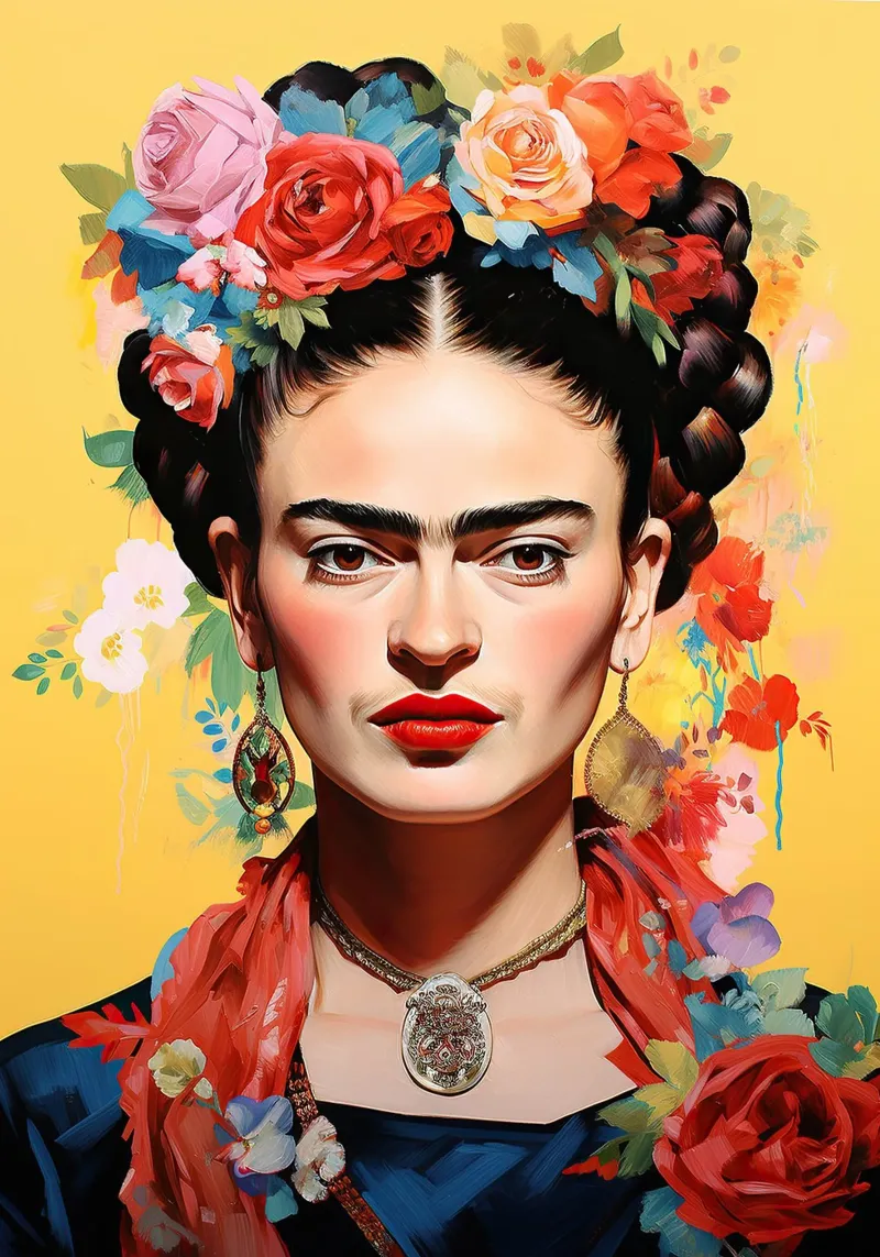 Frida Kahlo "Power in Every Color" pellicola backlit da Fantasias Florales