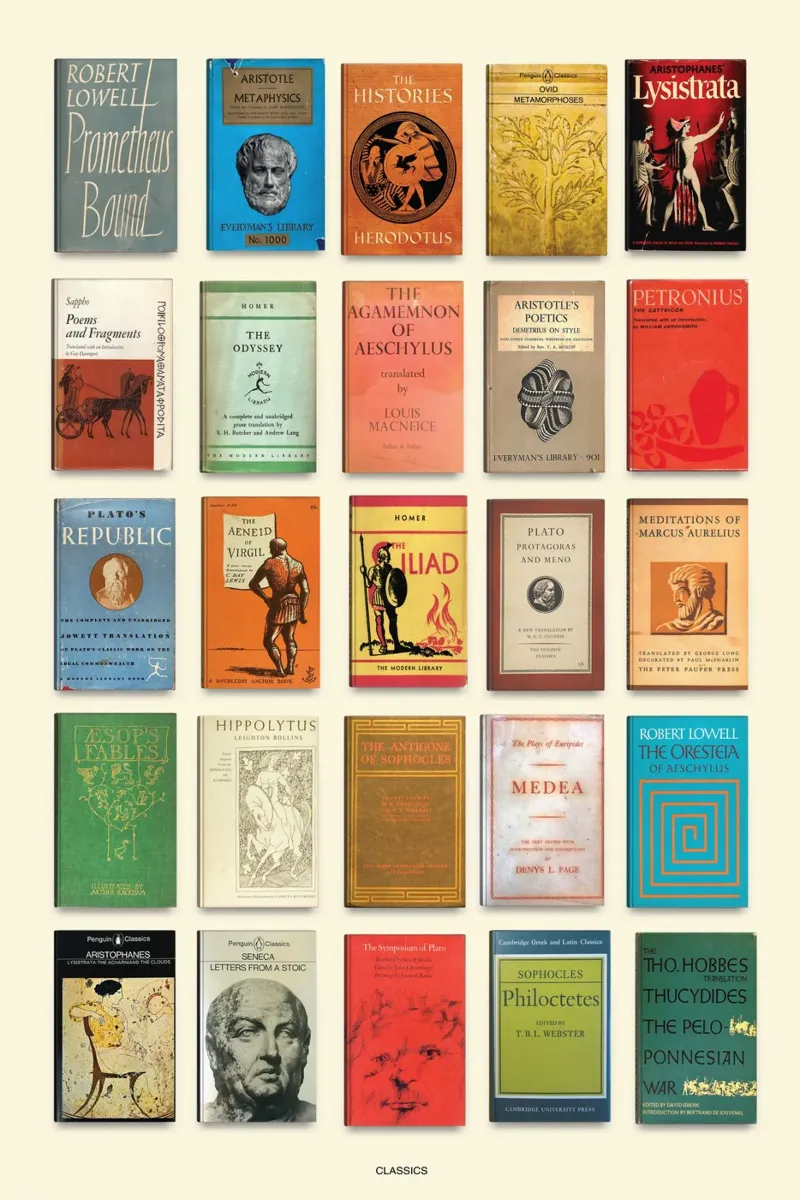 Klassiekers afdrukken - Klassieke Literatuur Poster canvas van MissLiterarty