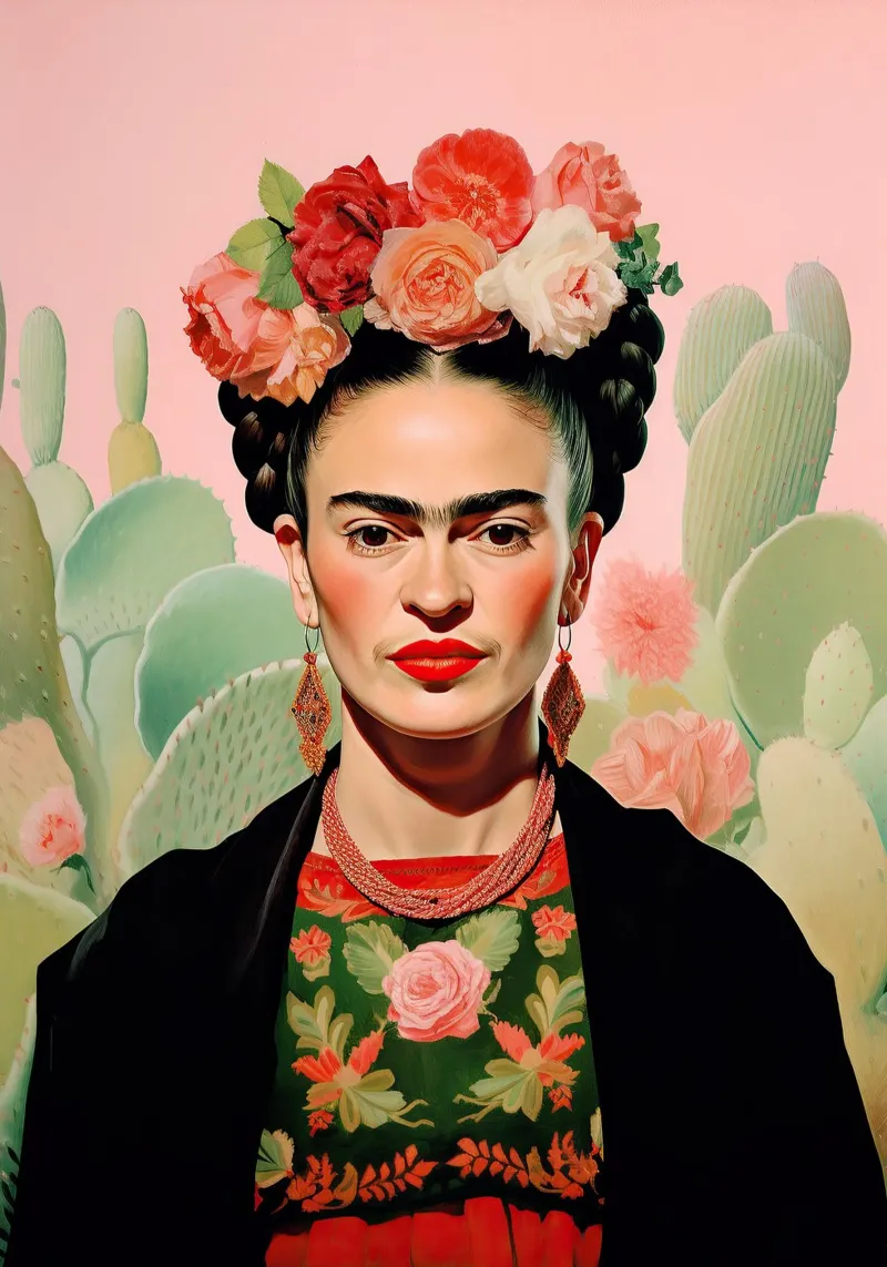 Frida Kahlo "Resilient Heart" pellicola backlit da Fantasias Florales