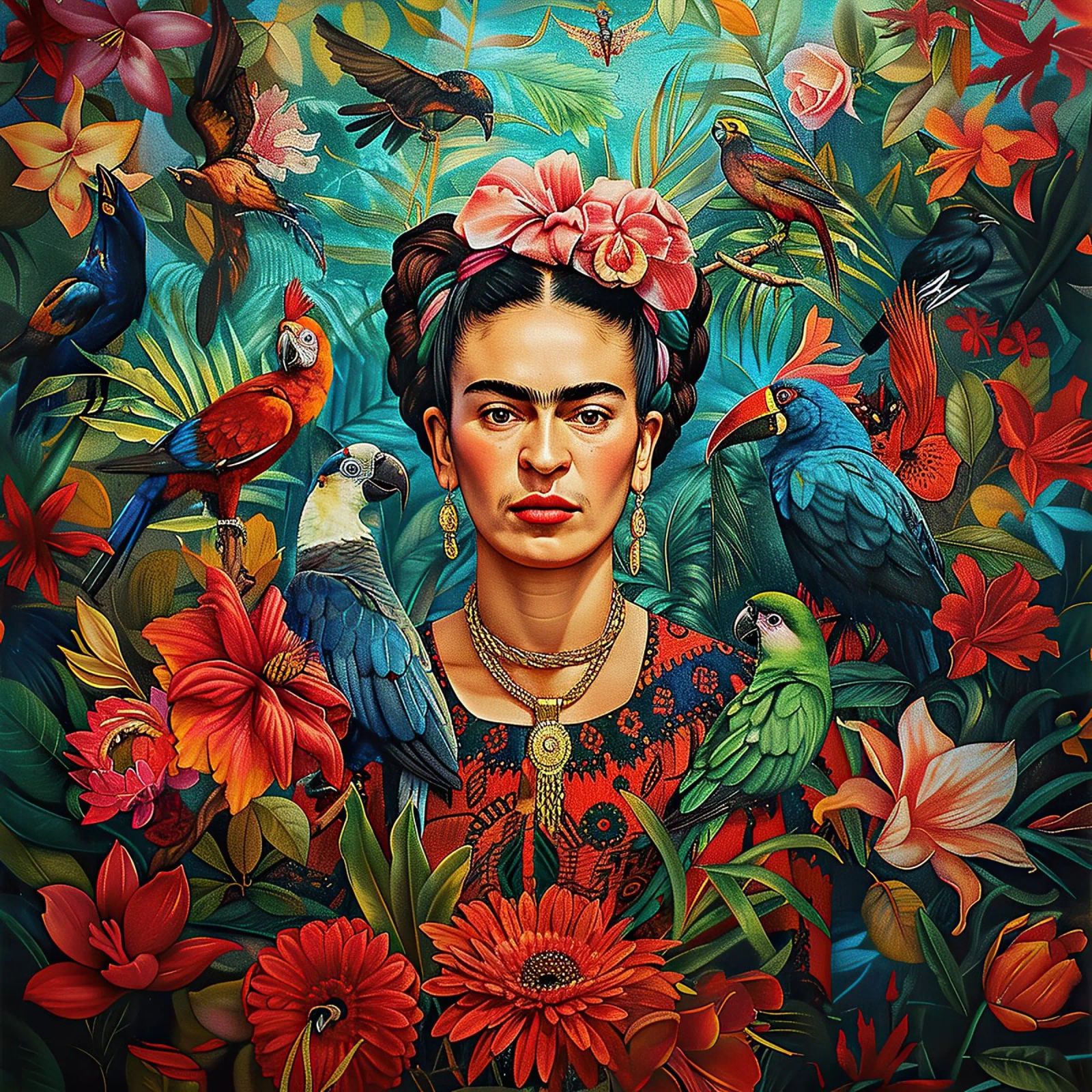 Frida Kahlo "Colors of Courage" poster de Fantasias Florales