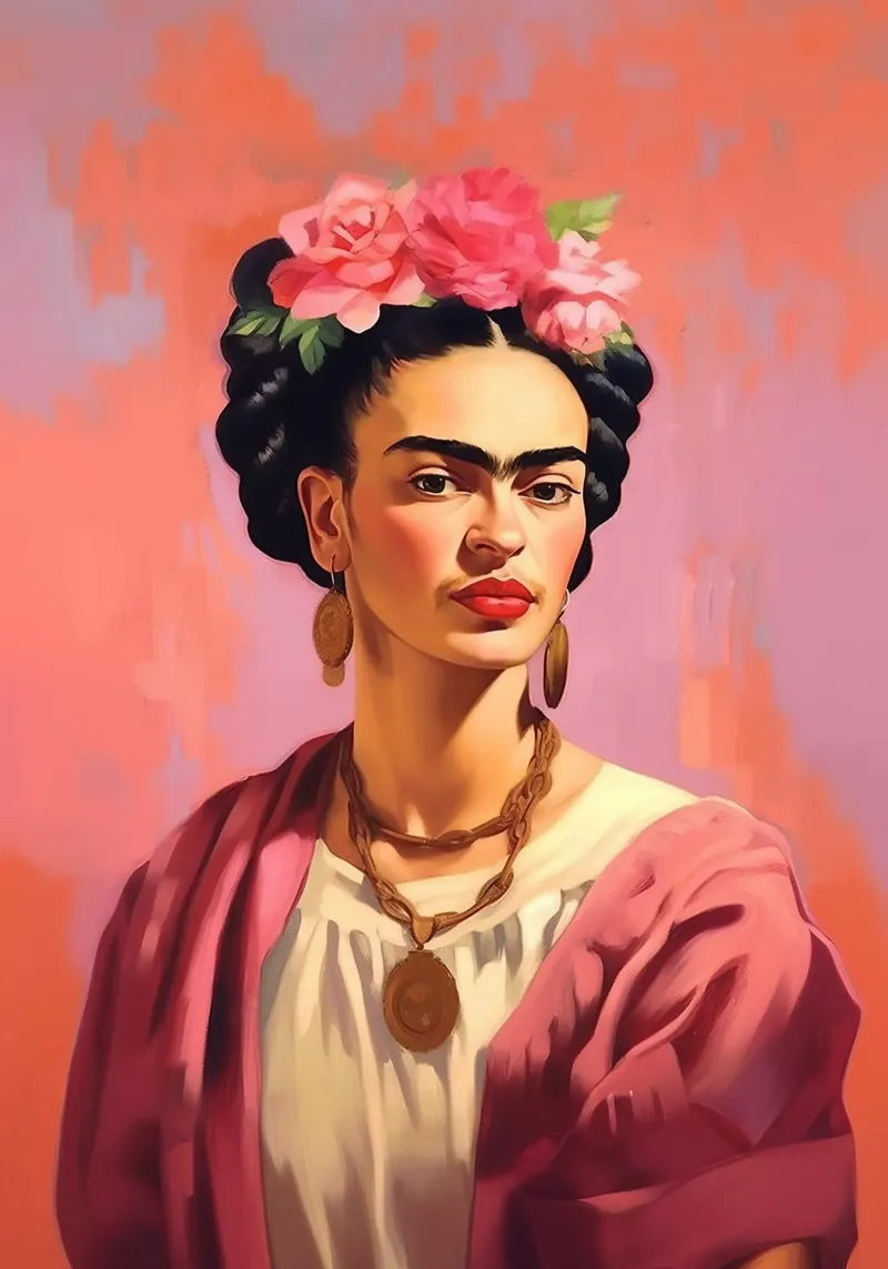 Frida Kahlo "Unyielding Spirit" Acryl-Glas von Fantasias Florales