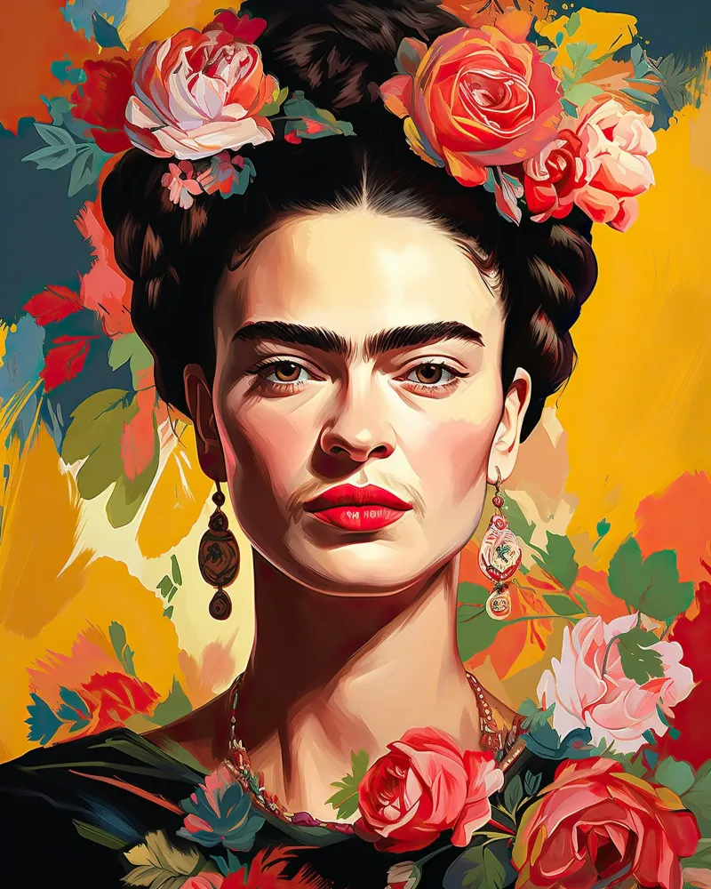 Frida Kahlo "Passion and Power" pellicola backlit da Fantasias Florales