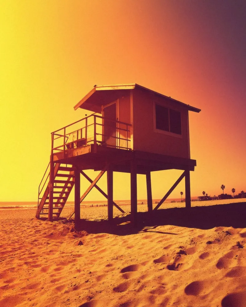 Beach House poster with wooden frame by Affiches Minimalistes