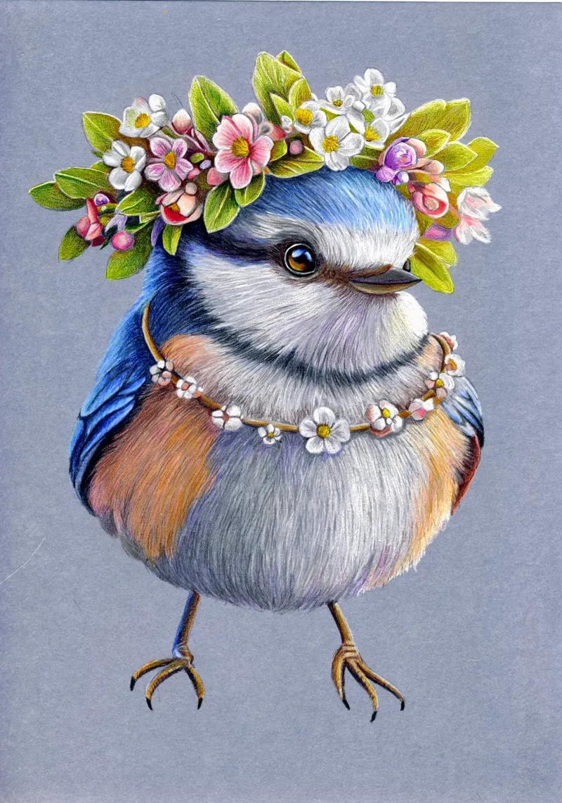 Spring Bird canvas by Graphit und Farbe