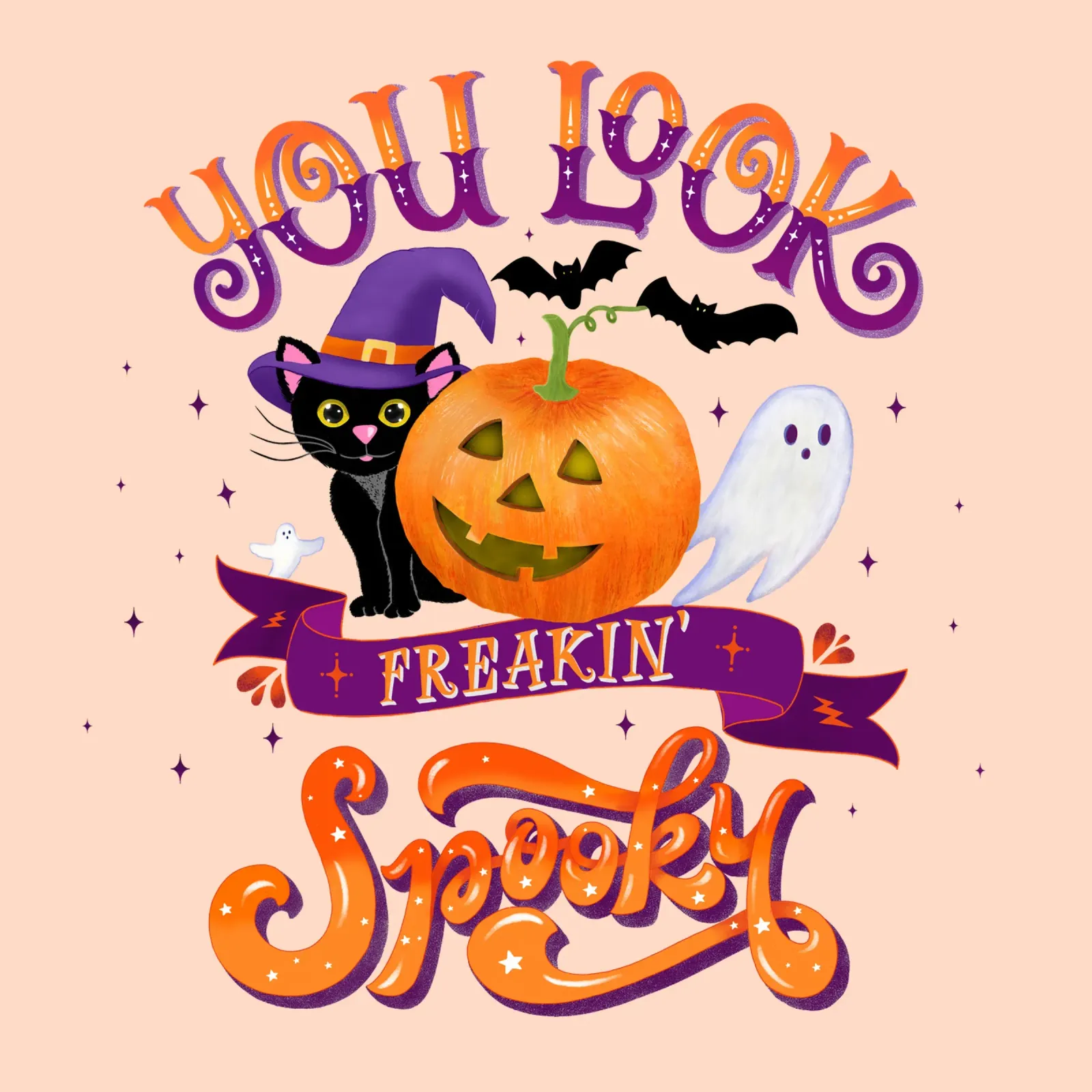 Halloween: hai un aspetto assolutamente spaventoso. poster con telaio in legno da CalliLetters