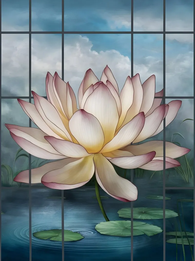 Serene lotus canvas met Baklijst van Artistic-shop