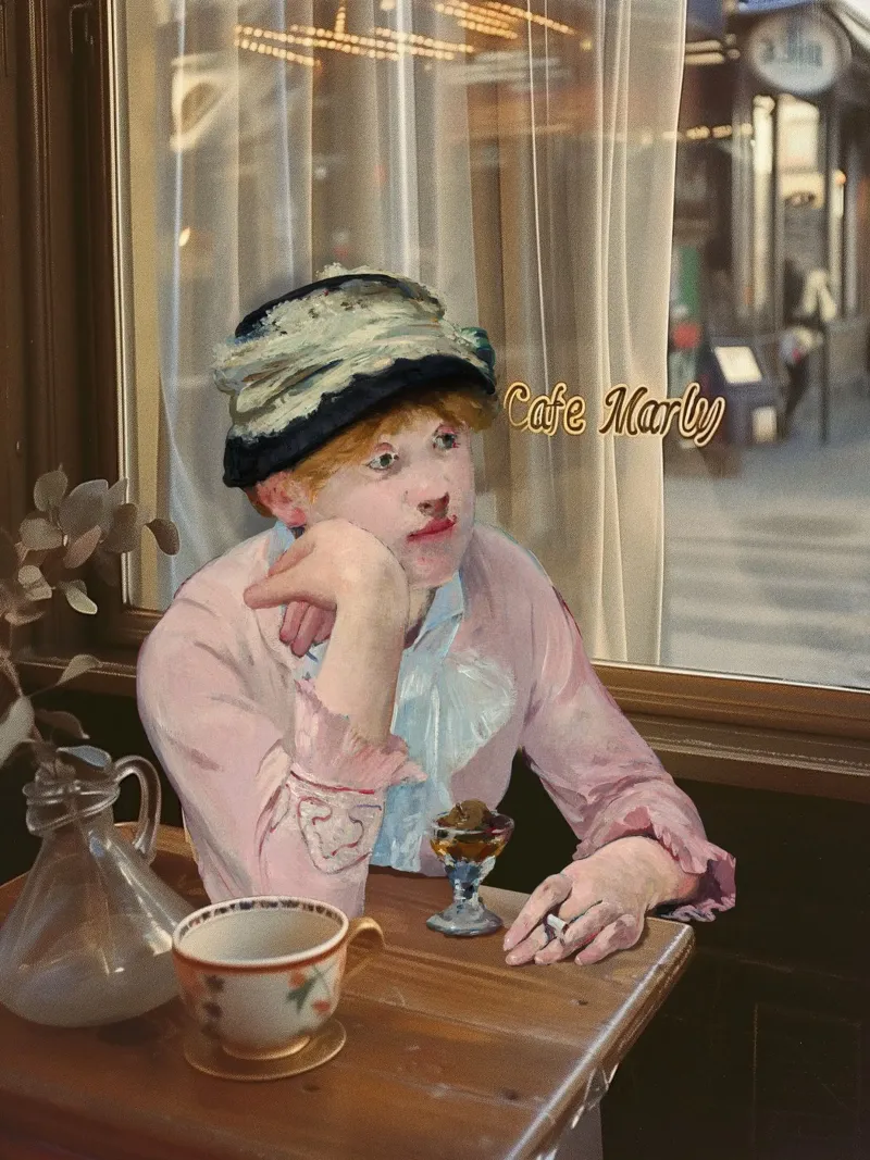 Coffee Daydream poster con telaio in legno da Dikhotomy