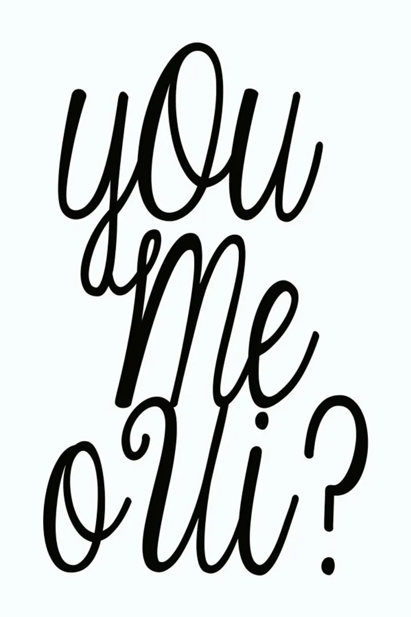 You Me Oui typography print poster by Honeymoon Hotel