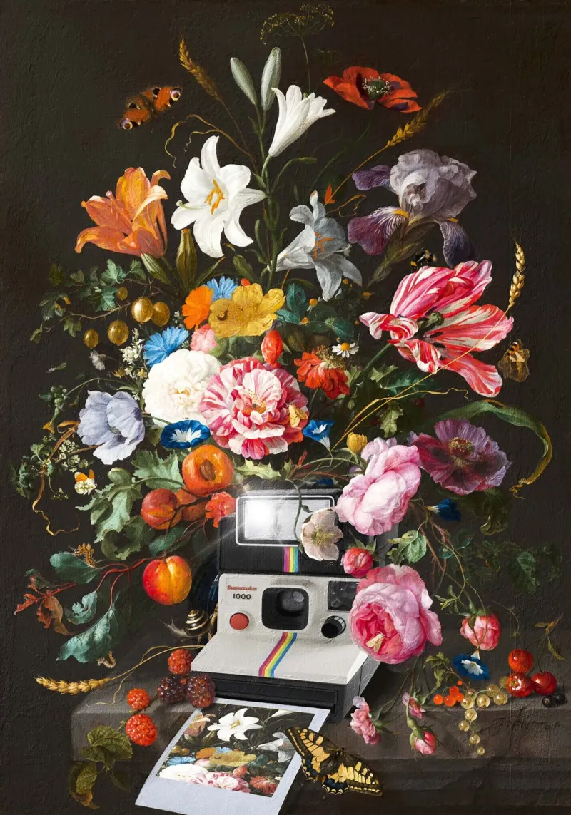 Floral Instant Photo poster con telaio in alluminio da Dikhotomy
