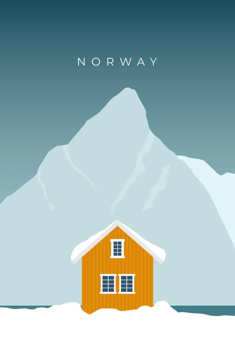 Norway poster avec cadre en aluminium de minimalist designs