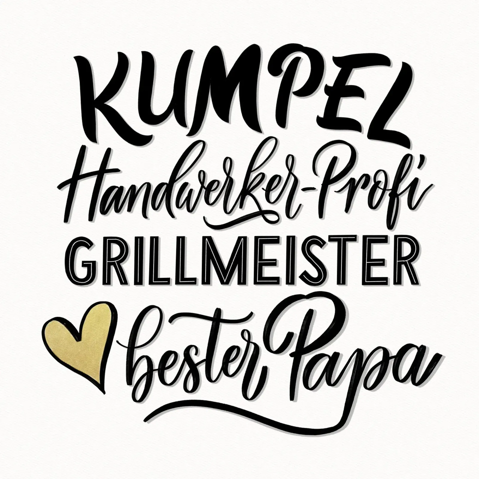 Beste vader. Maatje. Professioneel vakman. Meester van de barbecue. canvas met Baklijst van CalliLetters