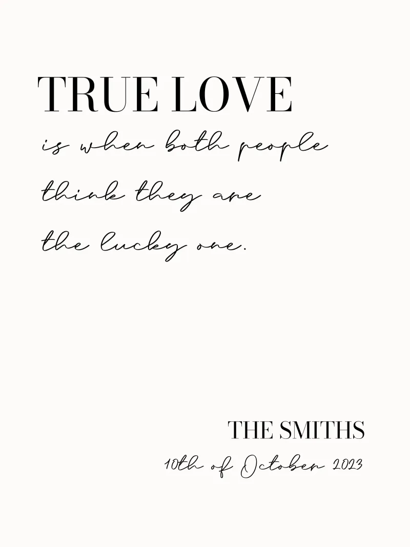 True Love Custom Wedding Print poster with wooden frame by Prints By Ayleen