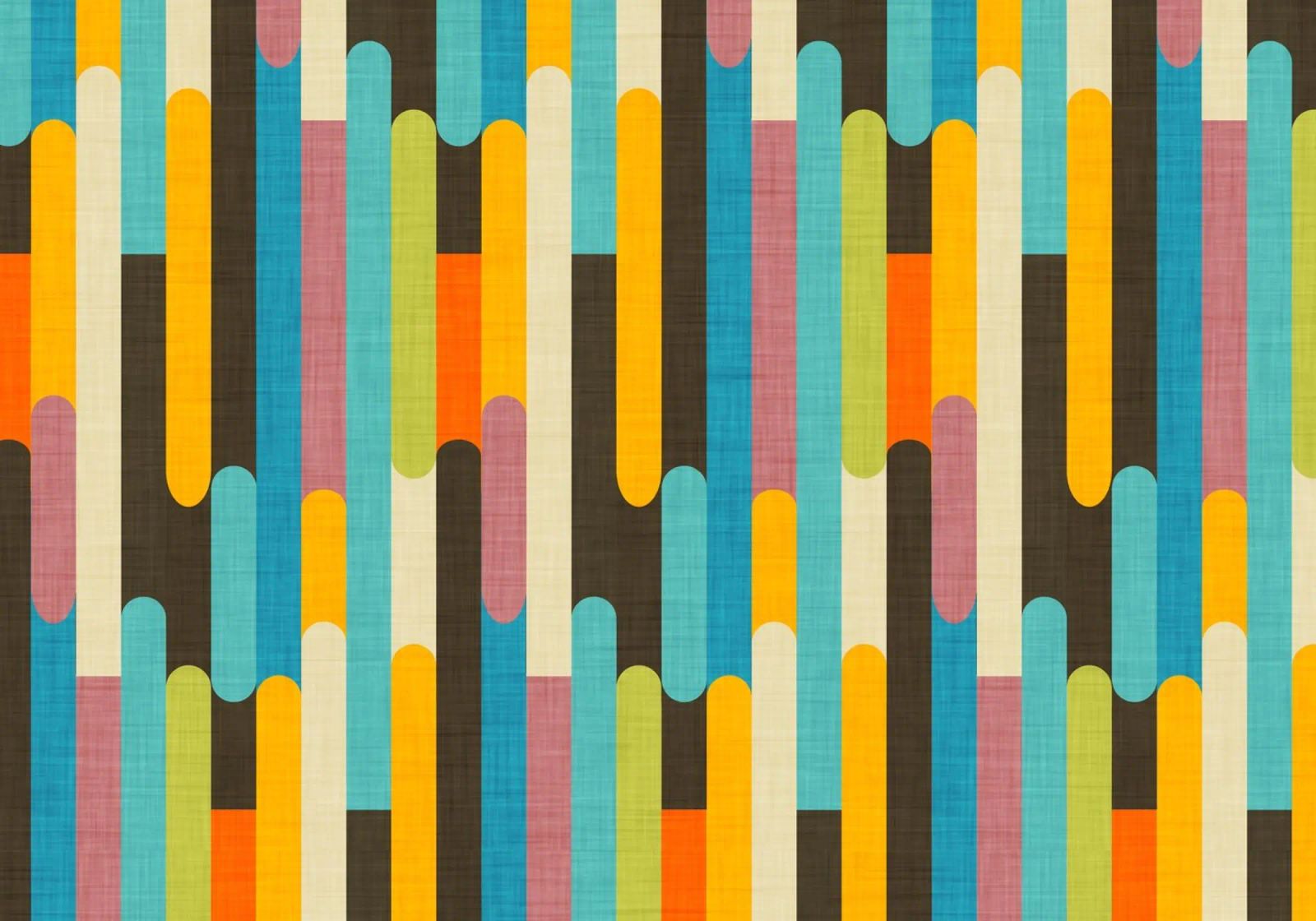 Retro Color Block Popsicle Sticks Brown canvas by susanacosta